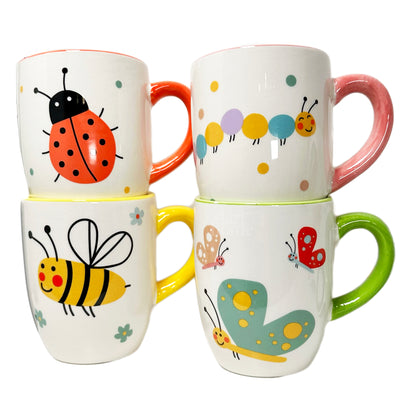 Set Of 4 Insect Childrens Mugs