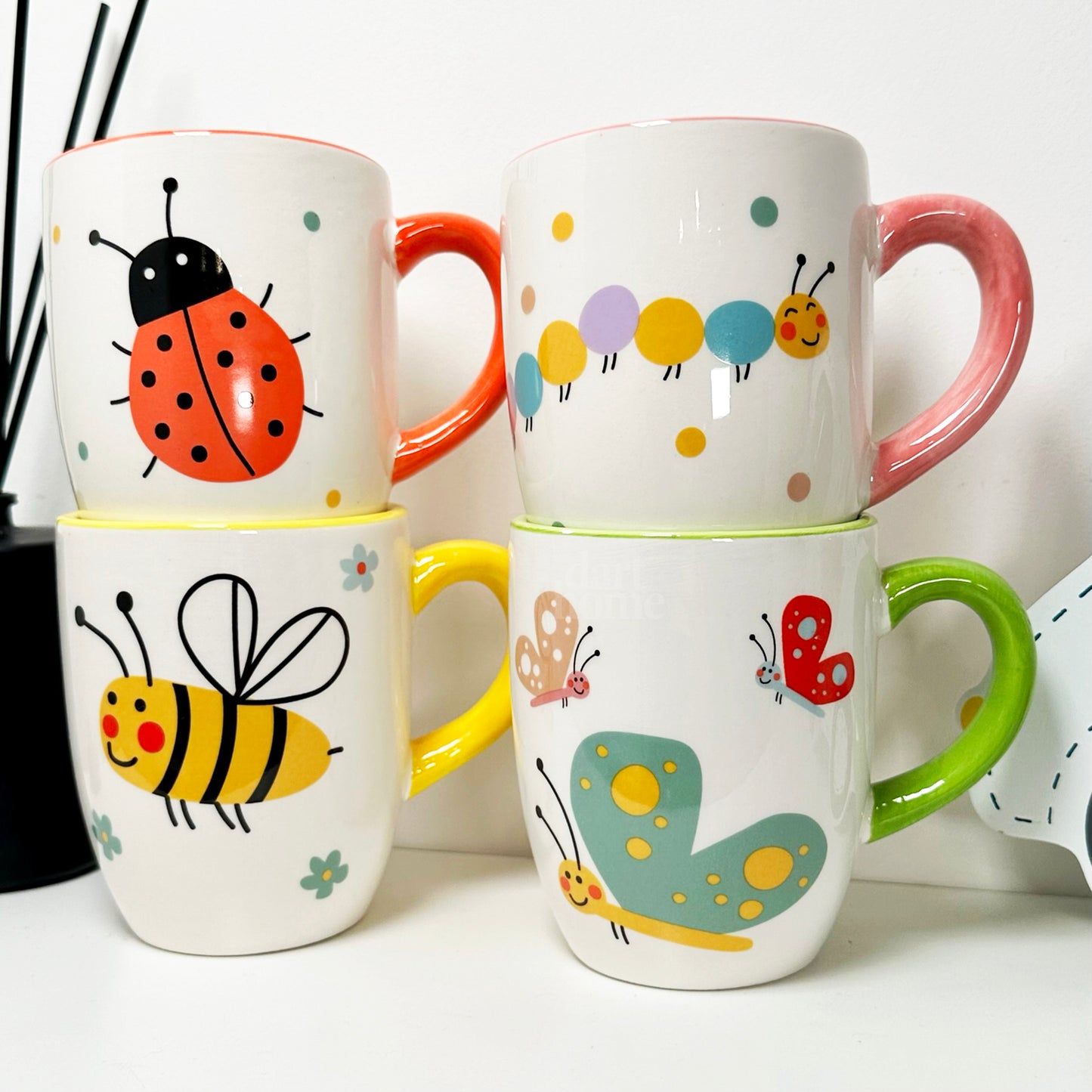 Set Of 4 Insect Childrens Mugs