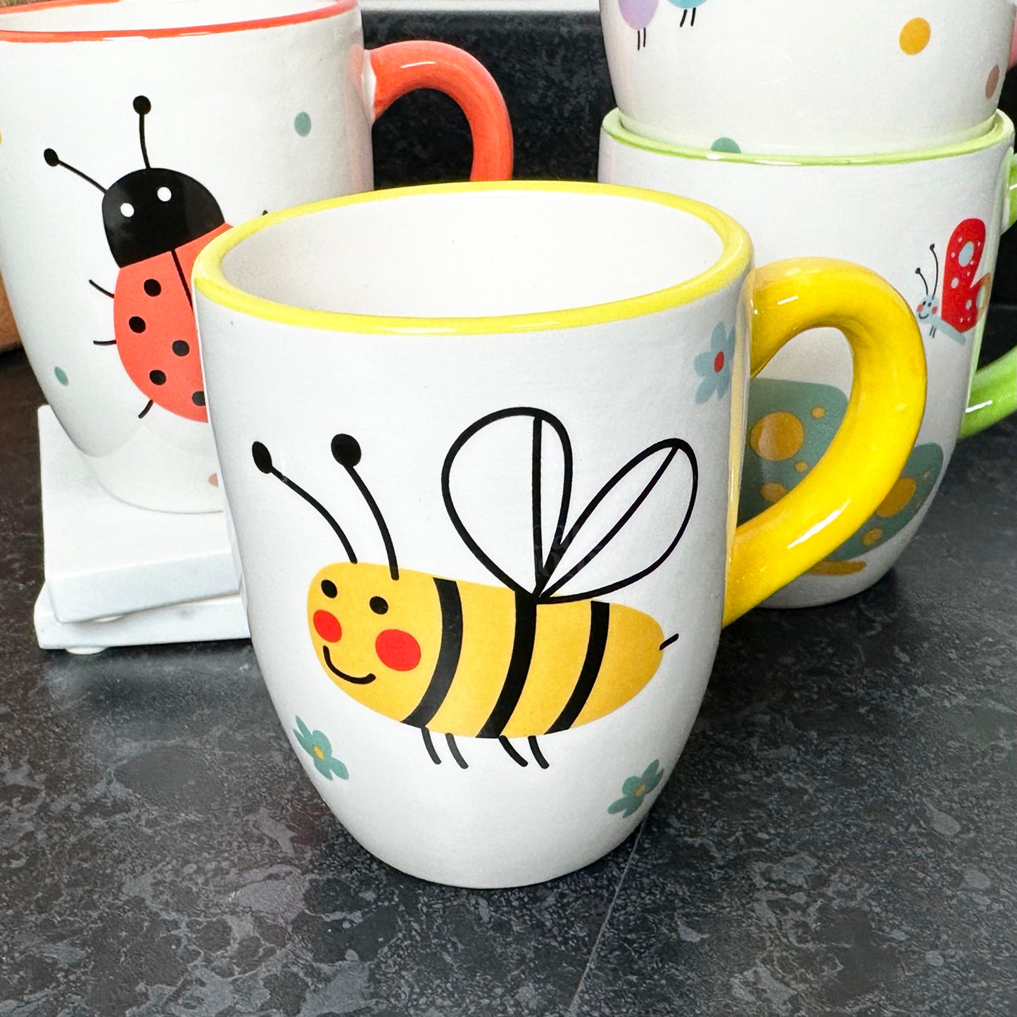 Set Of 4 Insect Childrens Mugs