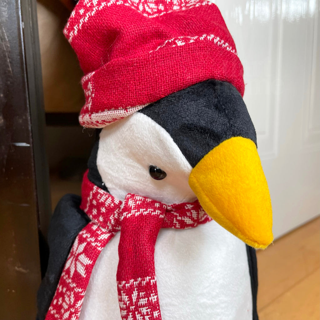 Winter Penguin Christmas Doorstop
