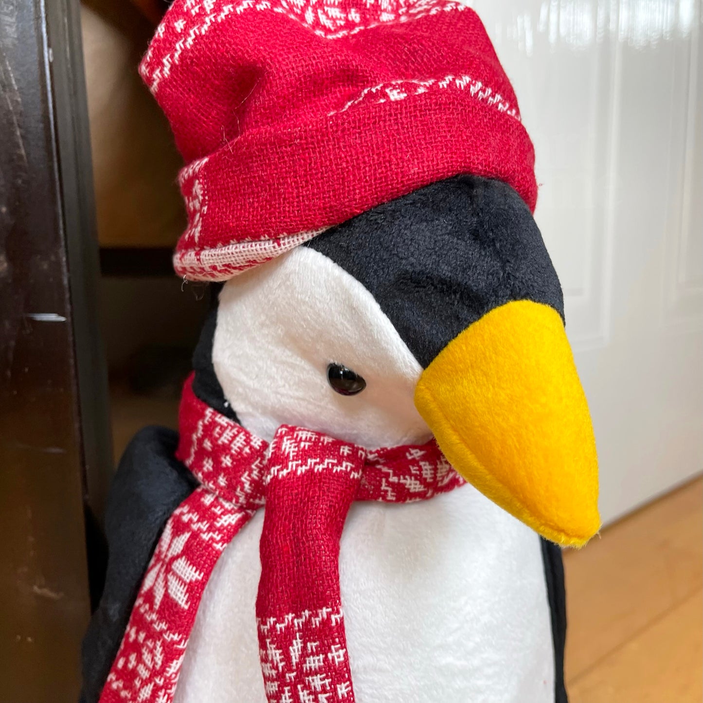 Winter Penguin Christmas Doorstop