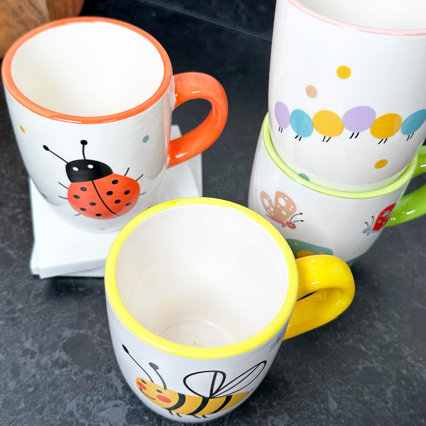 Set Of 4 Insect Childrens Mugs