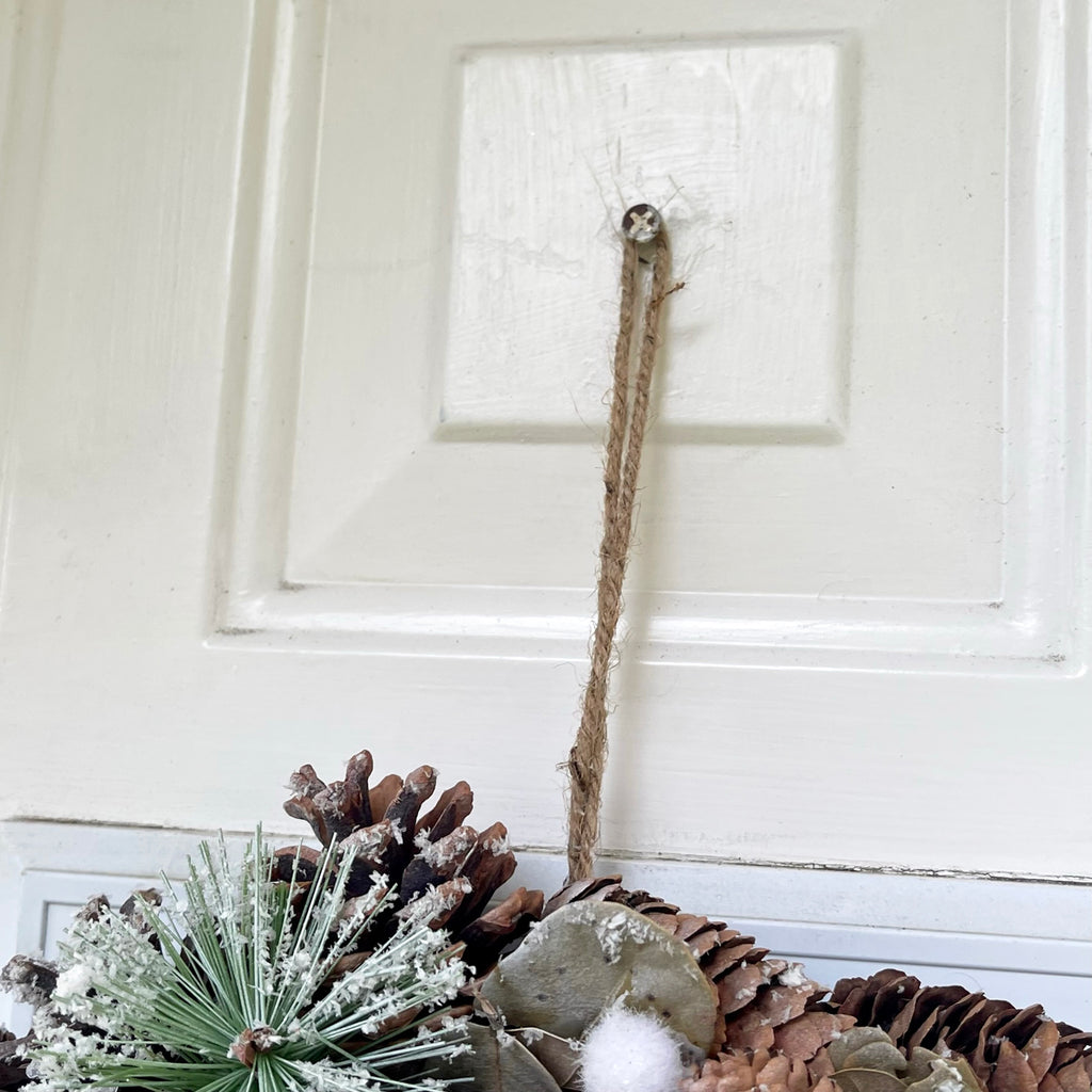 Frosted Pinecone Christmas Wreath 35cm