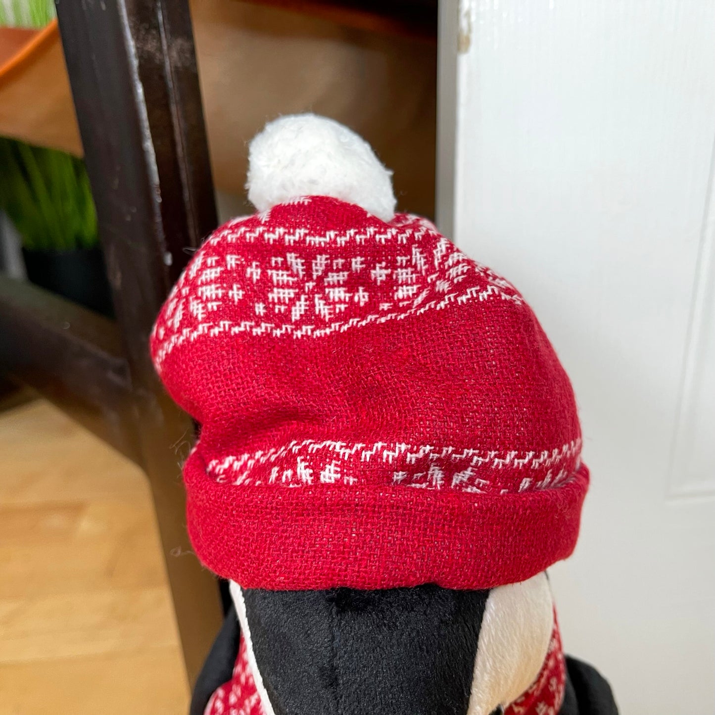 Winter Penguin Christmas Doorstop