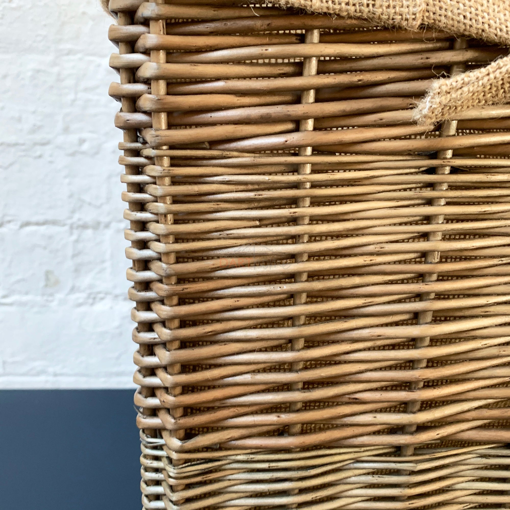 Rectangular Wicker Lined Log Basket 46cm
