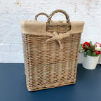 Rectangular Wicker Lined Log Basket 46cm
