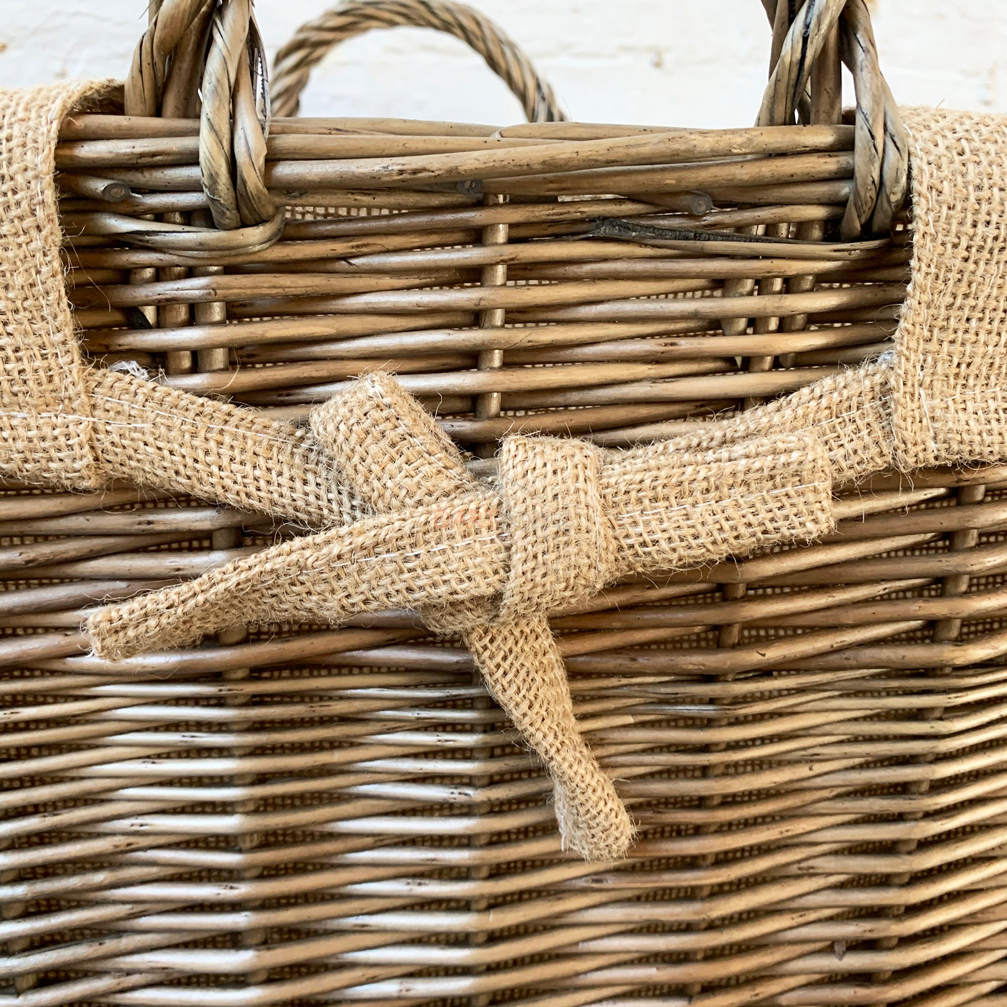 Rectangular Wicker Lined Log Basket 46cm