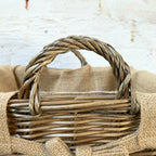 Rectangular Wicker Lined Log Basket 46cm