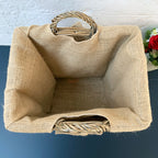 Rectangular Wicker Lined Log Basket 46cm
