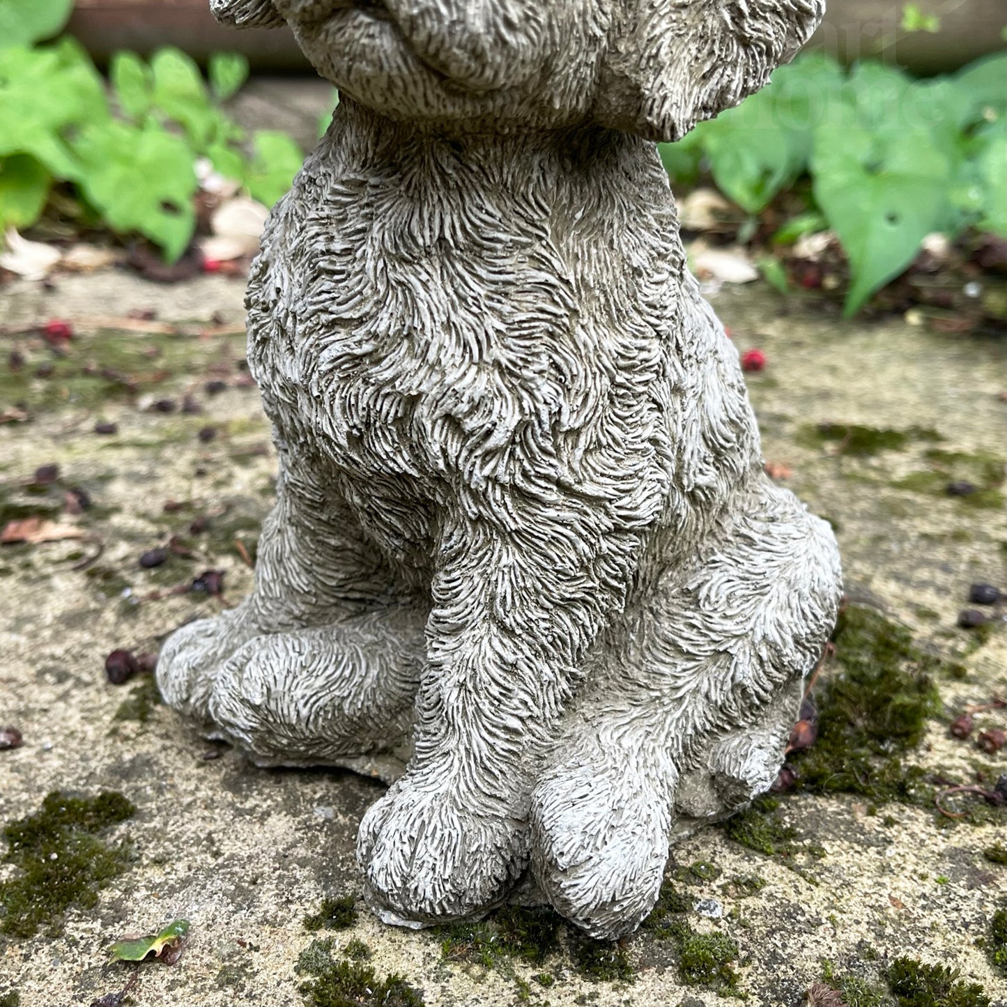 Stone Cockapoo Garden Sculpture