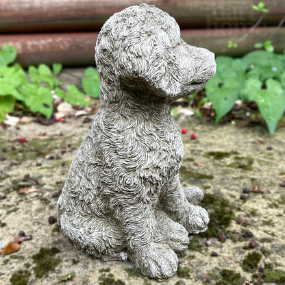 Cockapoo-Gartenskulptur aus Stein