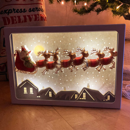 Santa Sleigh Rooftop Light Up Box