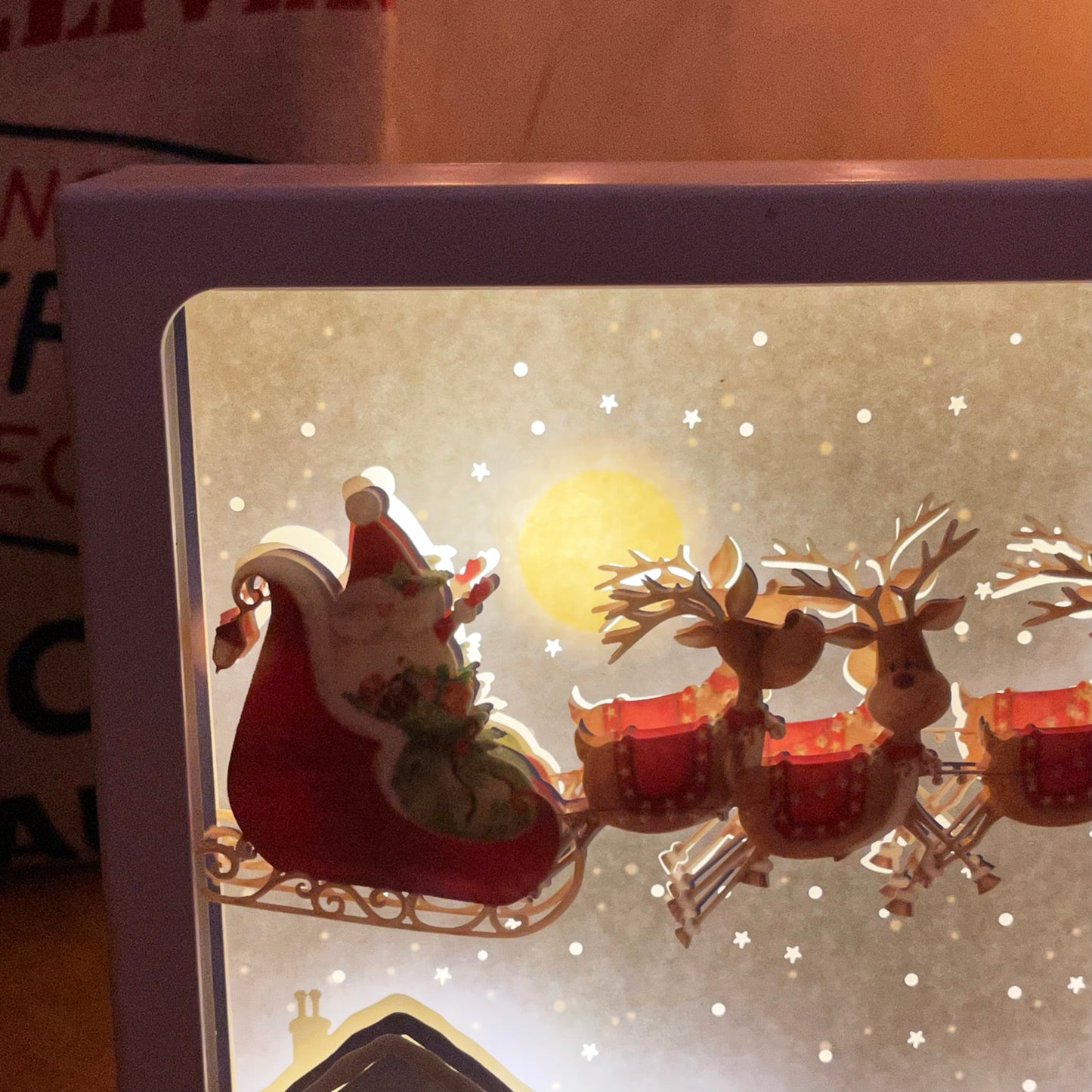 Santa Sleigh Rooftop Light Up Box