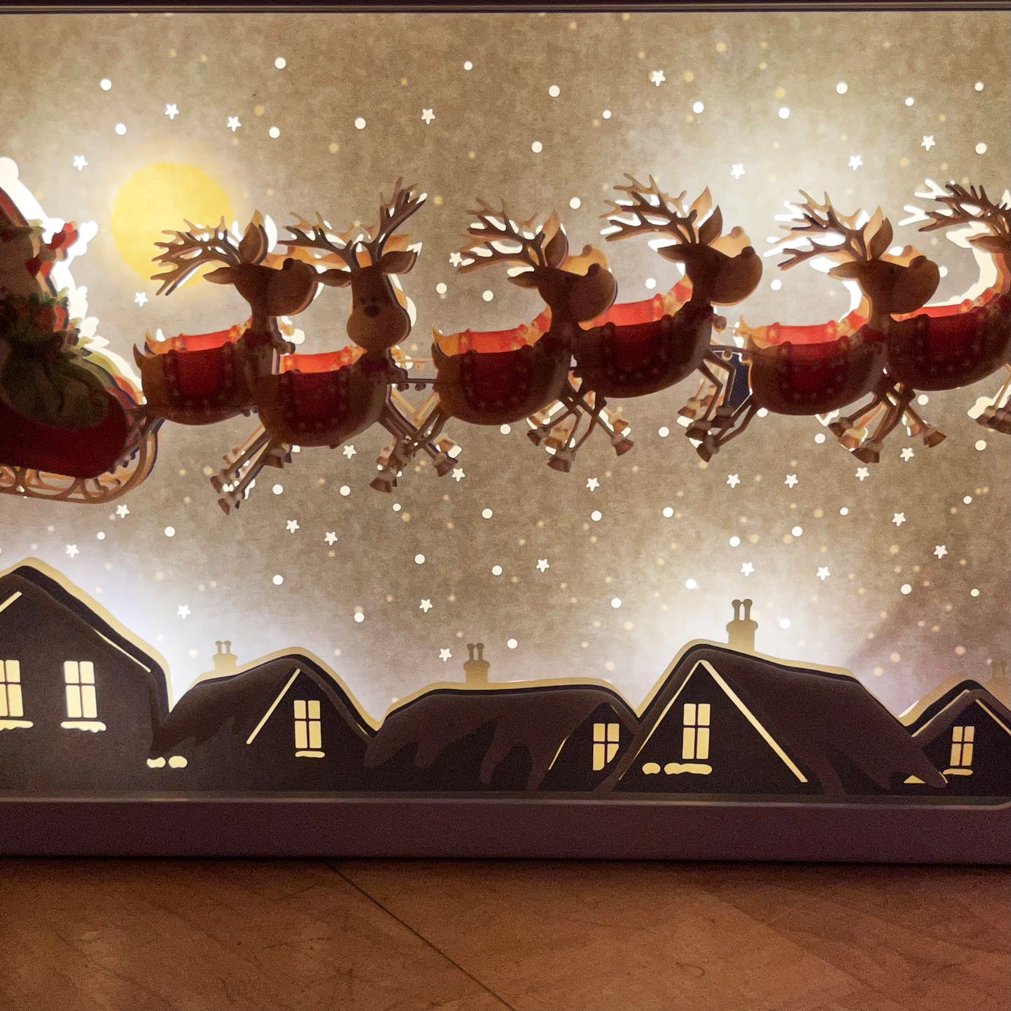 Santa Sleigh Rooftop Light Up Box