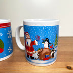 Blaue Weihnachtsmann-Tassen im 2er-Set