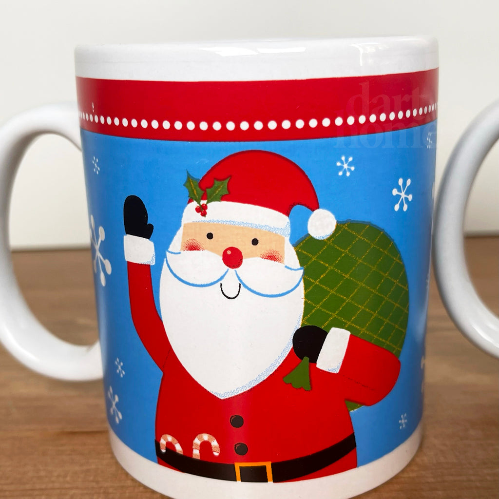 Blaue Weihnachtsmann-Tassen im 2er-Set