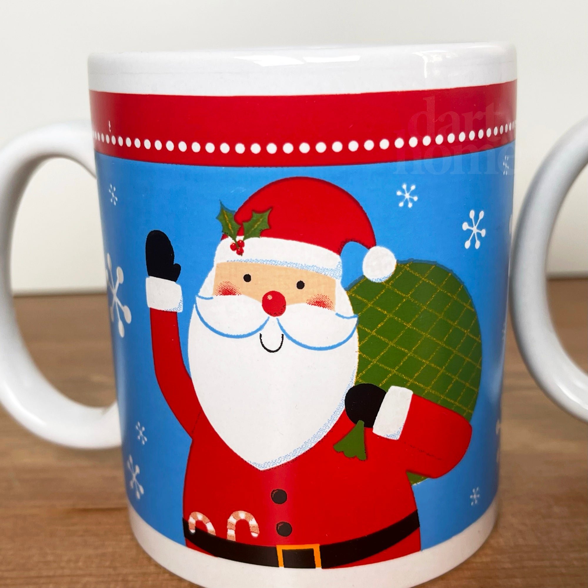 Blaue Weihnachtsmann-Tassen im 2er-Set