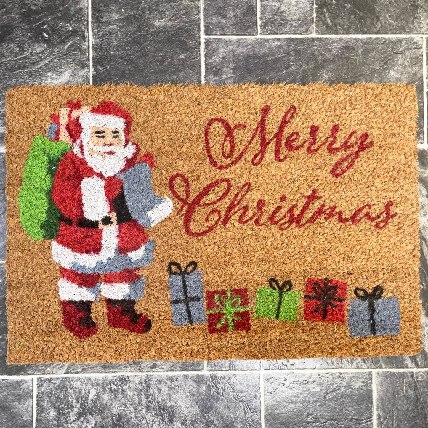 Coir Santa Merry Christmas Doormat