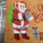Kokosfaser-Fußmatte „Santa Merry Christmas“.