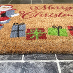 Kokosfaser-Fußmatte „Santa Merry Christmas“.