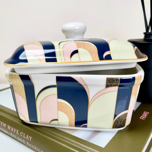 Art Deco Fine China Butter Dish