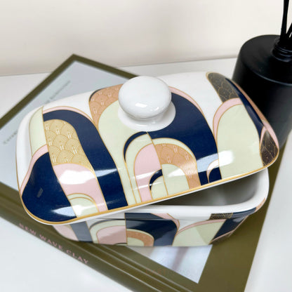 Art Deco Fine China Butter Dish