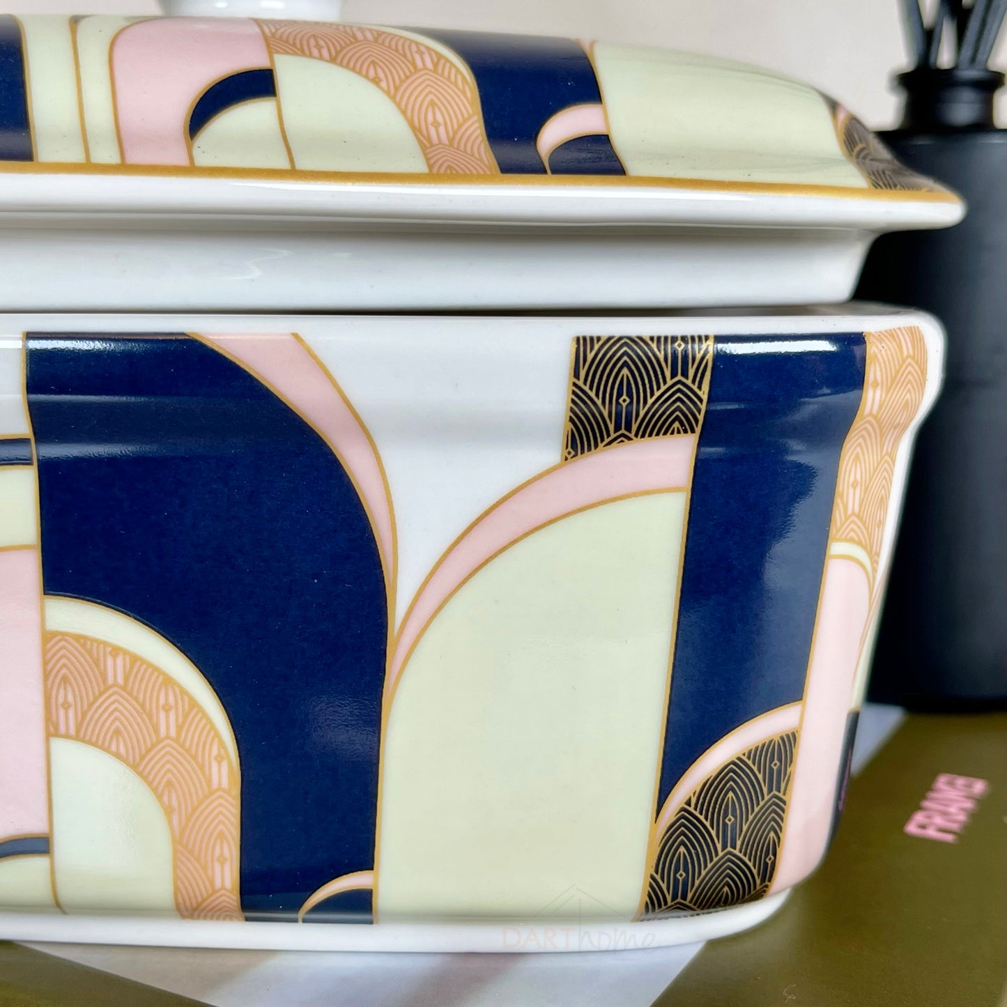 Art Deco Fine China Butter Dish