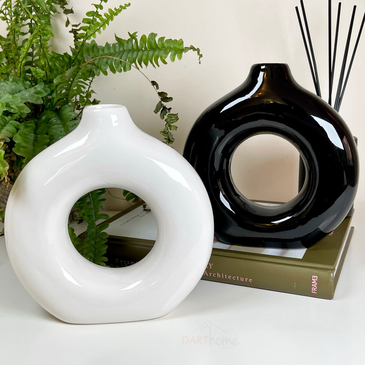 Ceramic White Donut Vase