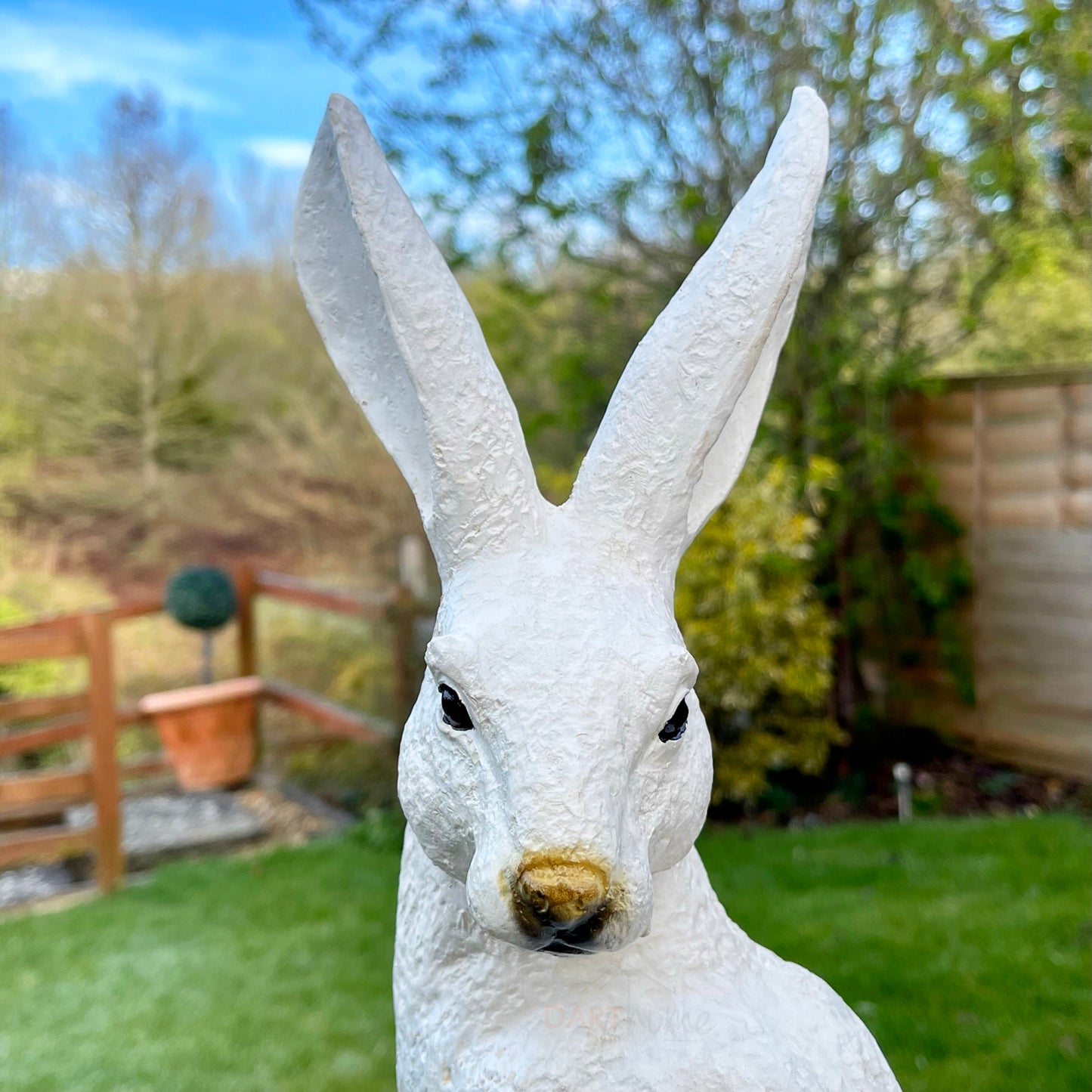 White March Hare Garden Ornament