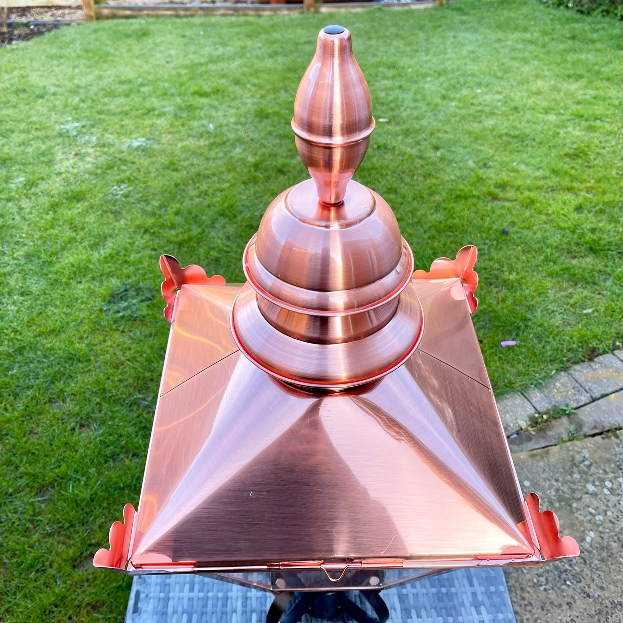 Copper lamp store post tops