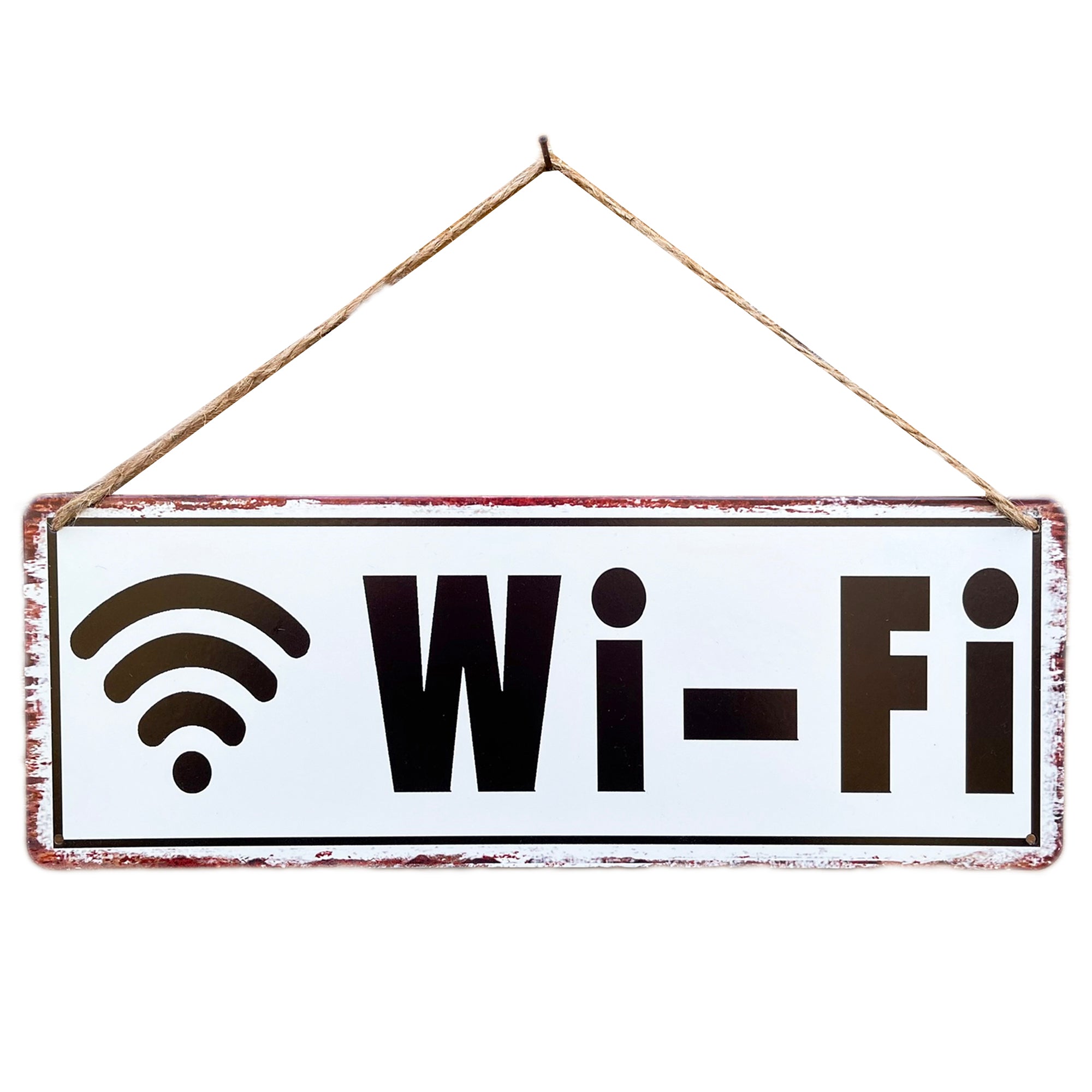 Weißes Metall-WiFi-Schild