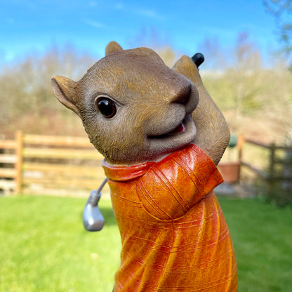 Novelty Resin Golfing Squirrel Ornament
