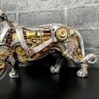 Silbernes Steampunk-Löwenornament