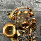 Goldenes Steampunk-Schwein-Ornament