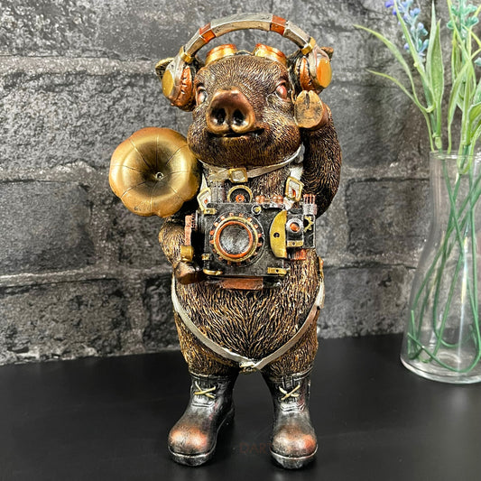 Goldenes Steampunk-Schwein-Ornament