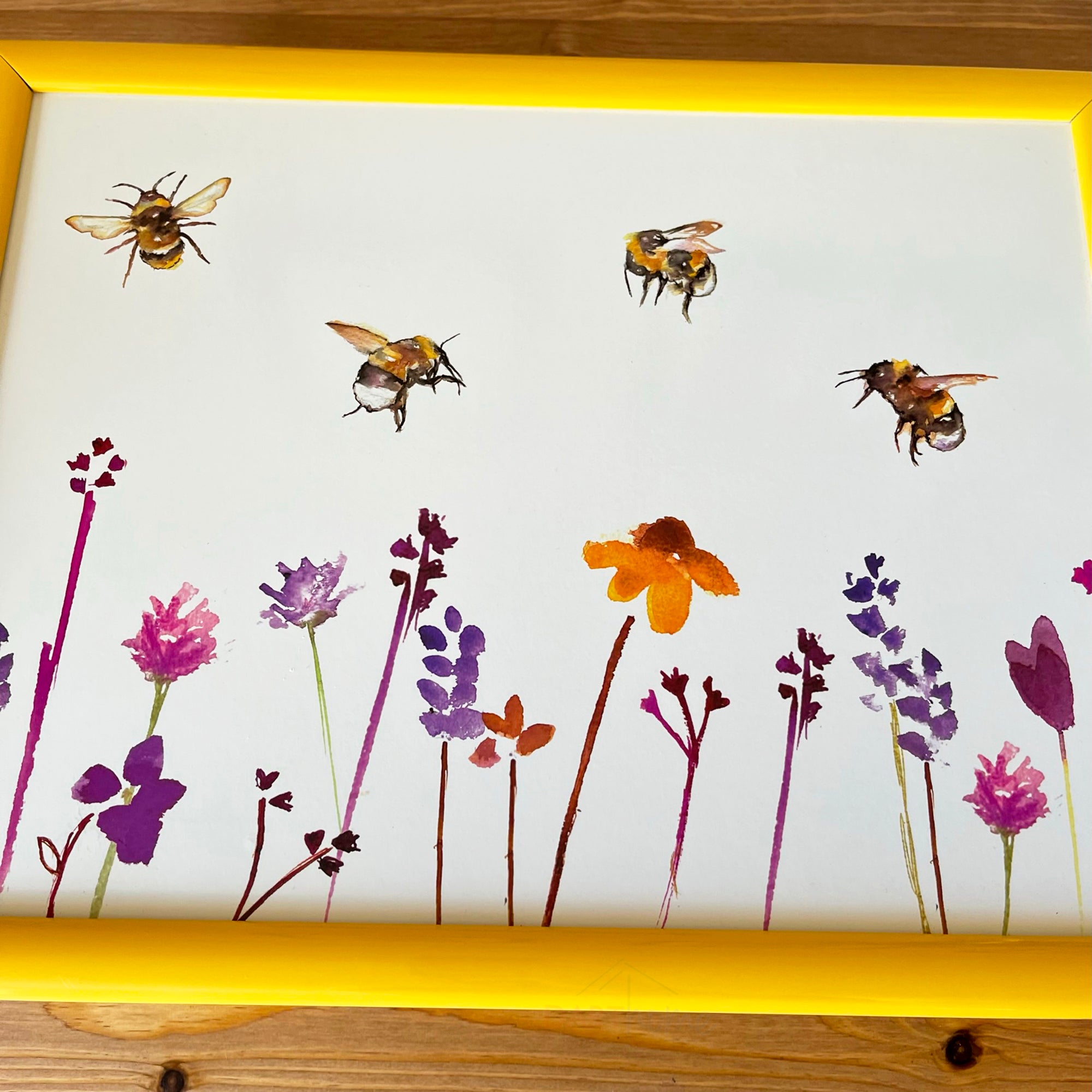 Yellow Busy Bee Garden Cushioned Lap Tray