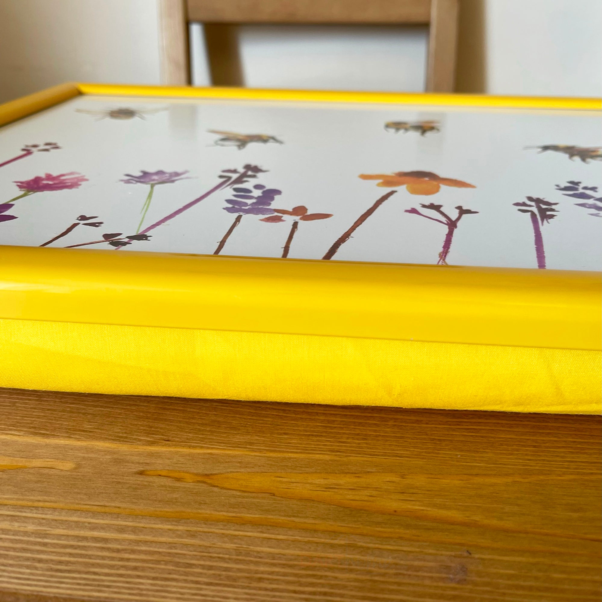 Yellow Busy Bee Garden Cushioned Lap Tray