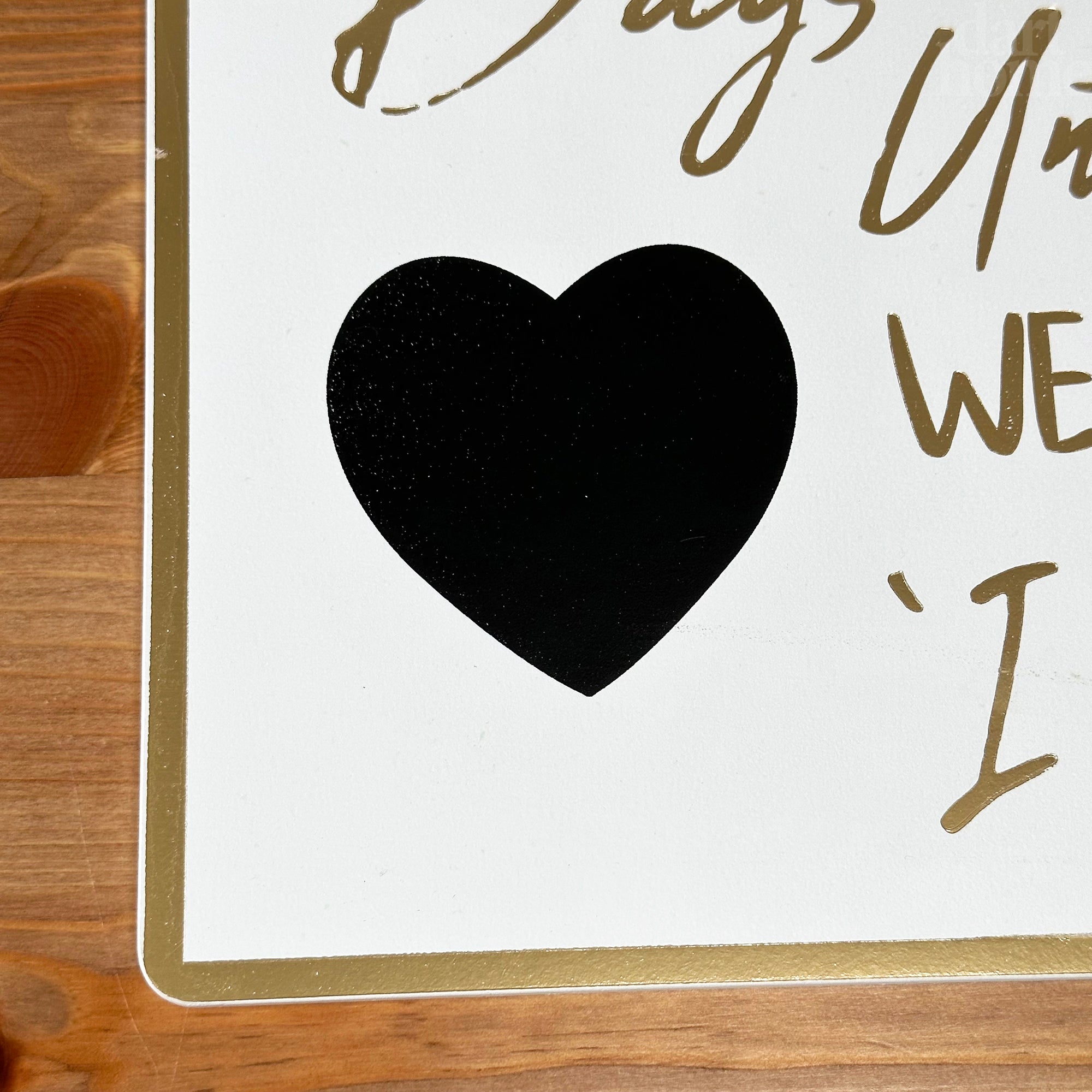 Gold Script Wedding Day Countdown Plaque