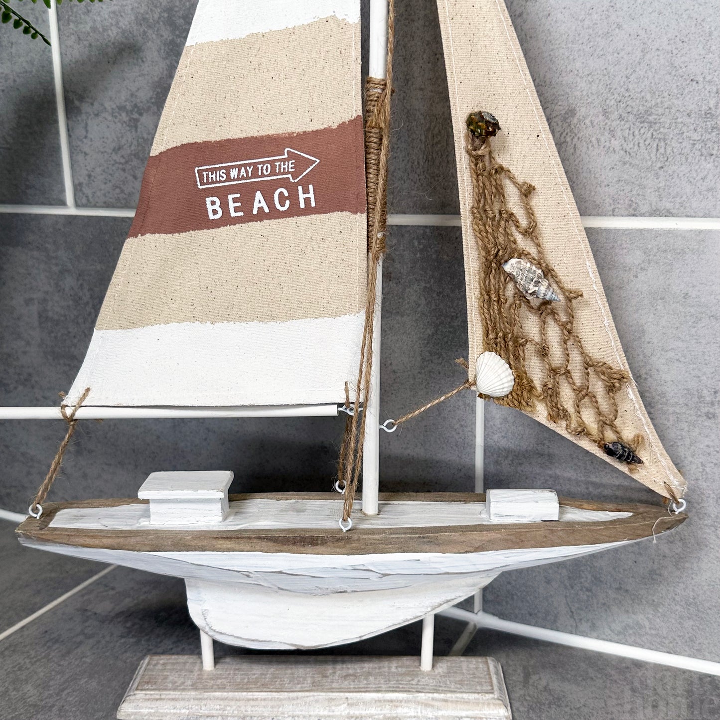 Large Natural Sailing Model Ornament