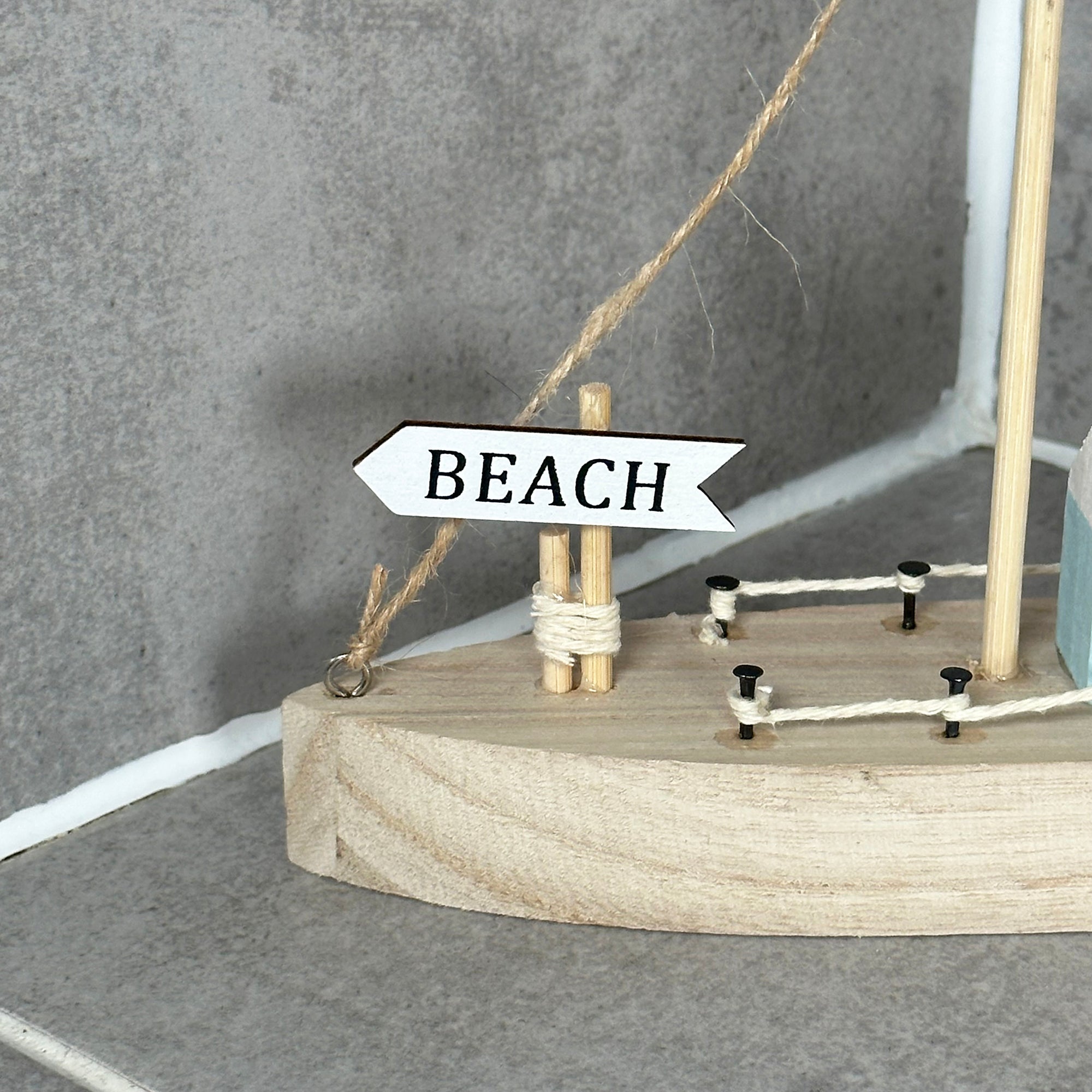 Wooden Brown Boat Houses Ornament