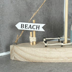 Wooden Brown Boat Houses Ornament