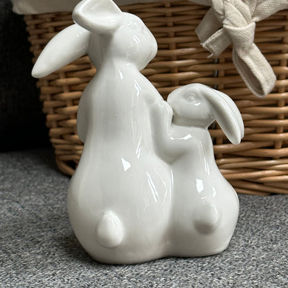 White Easter Rabbits Figurine