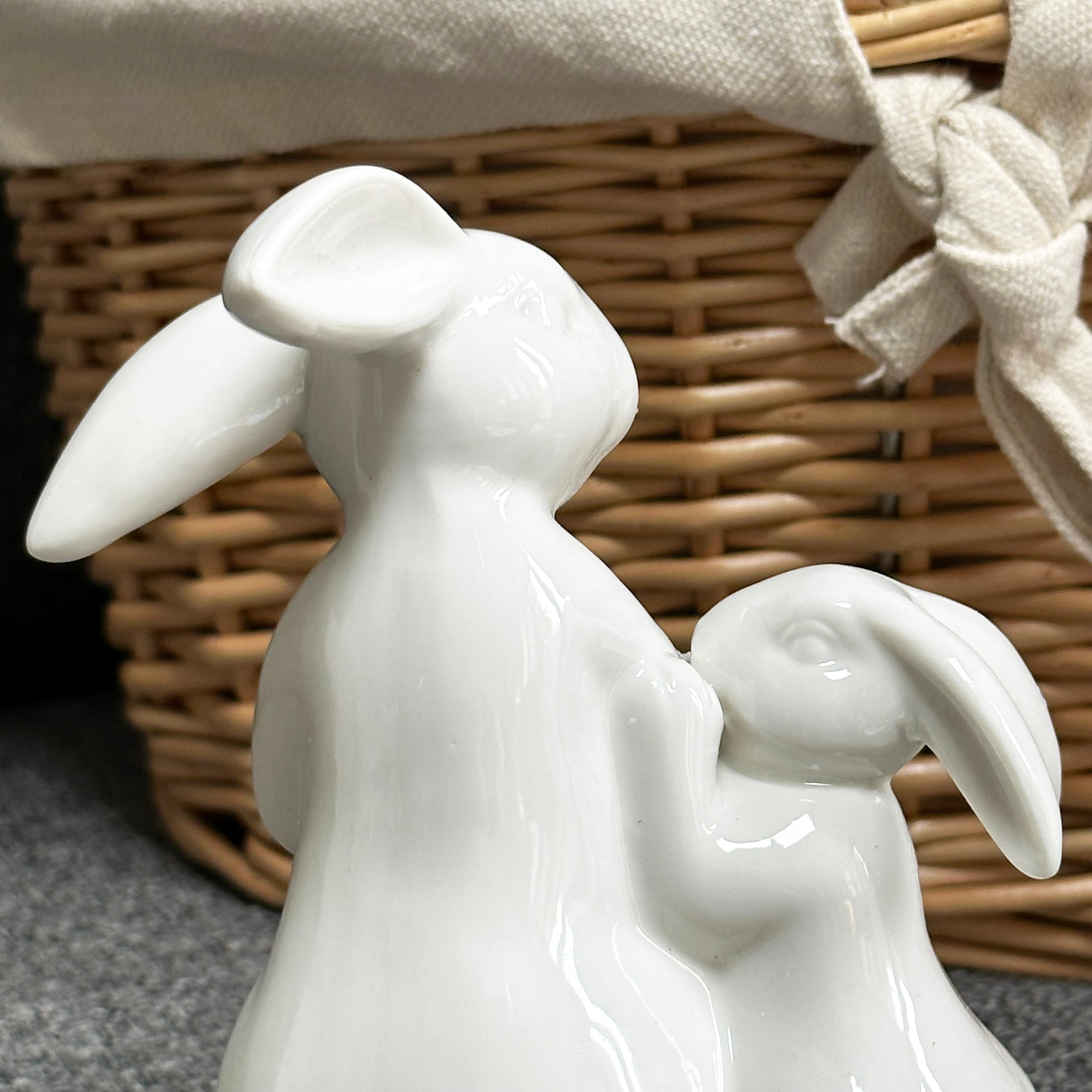 White Easter Rabbits Figurine