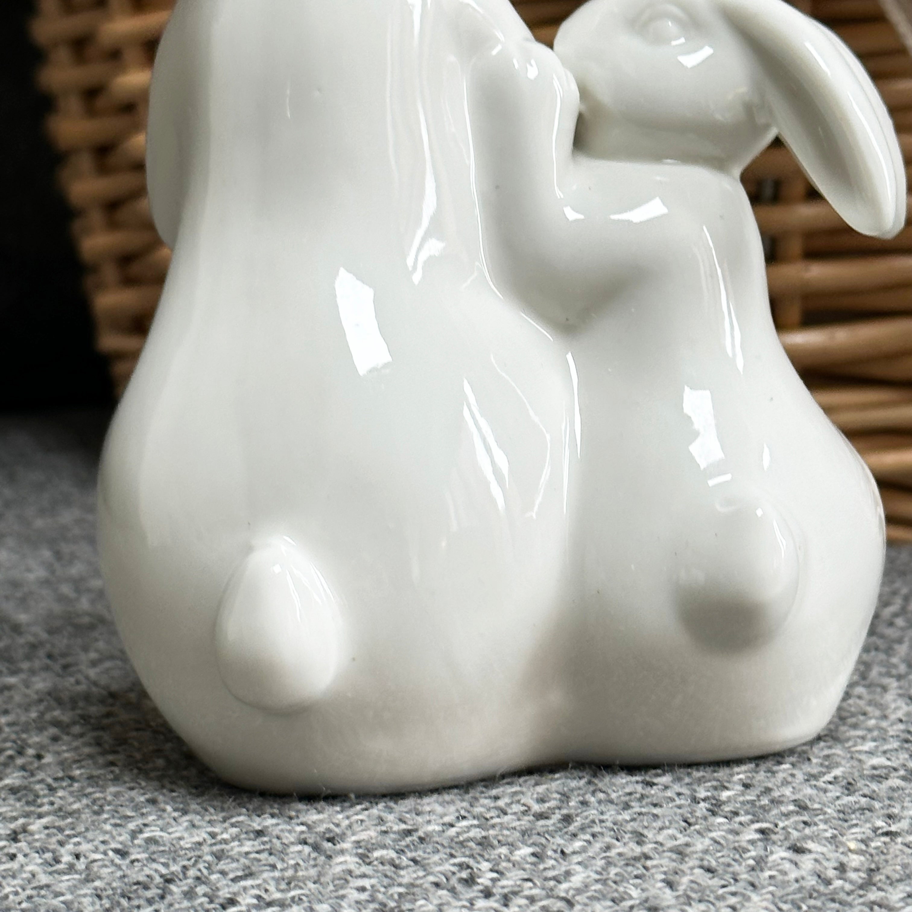 White Easter Rabbits Figurine