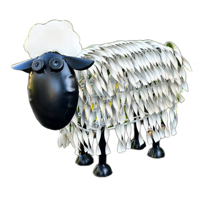 White Metal Garden Sheep Statue