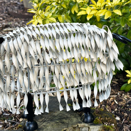 White Metal Garden Sheep Statue