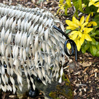 White Metal Garden Sheep Statue Large