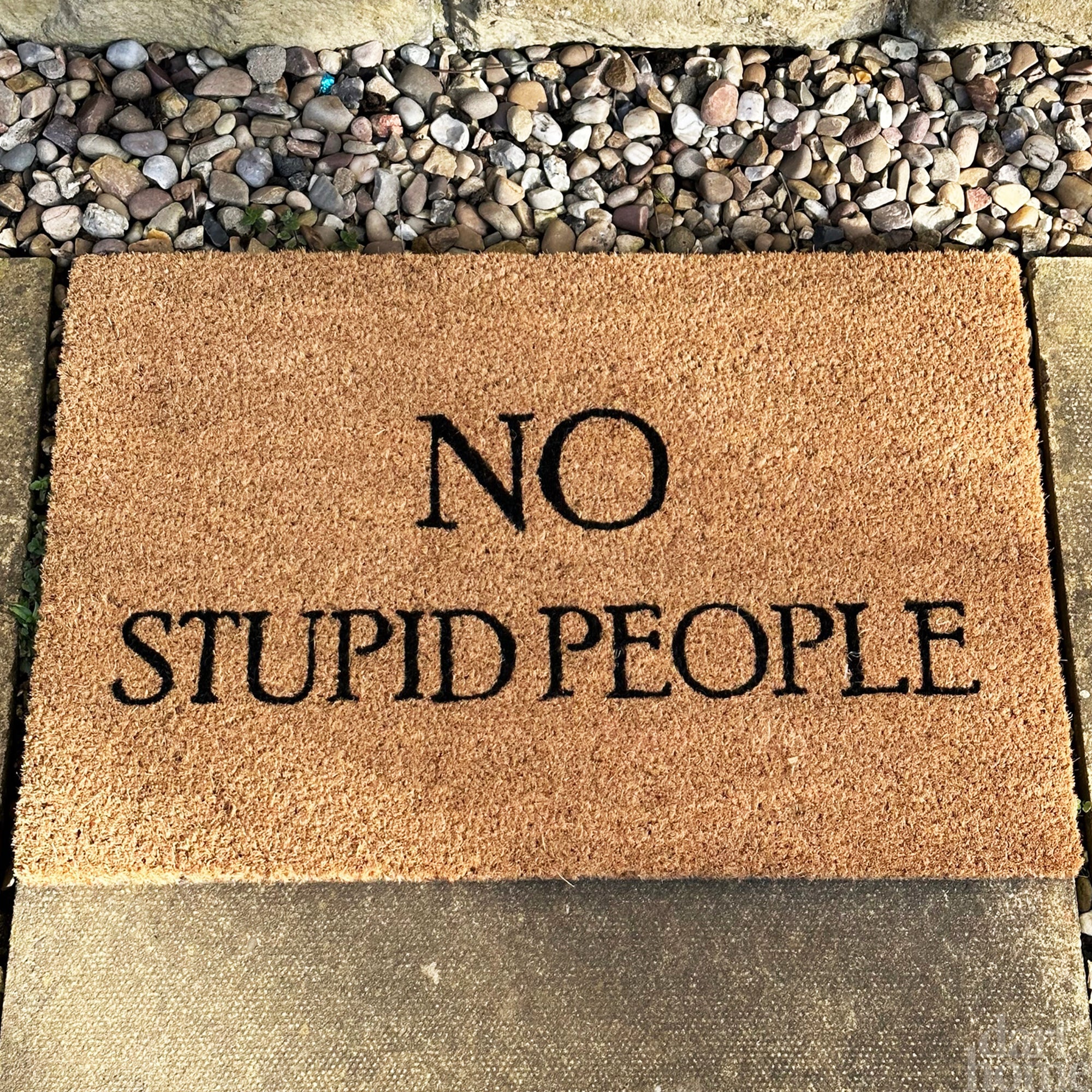 Fußmatte „No Stupid People“ aus Kokosfaser