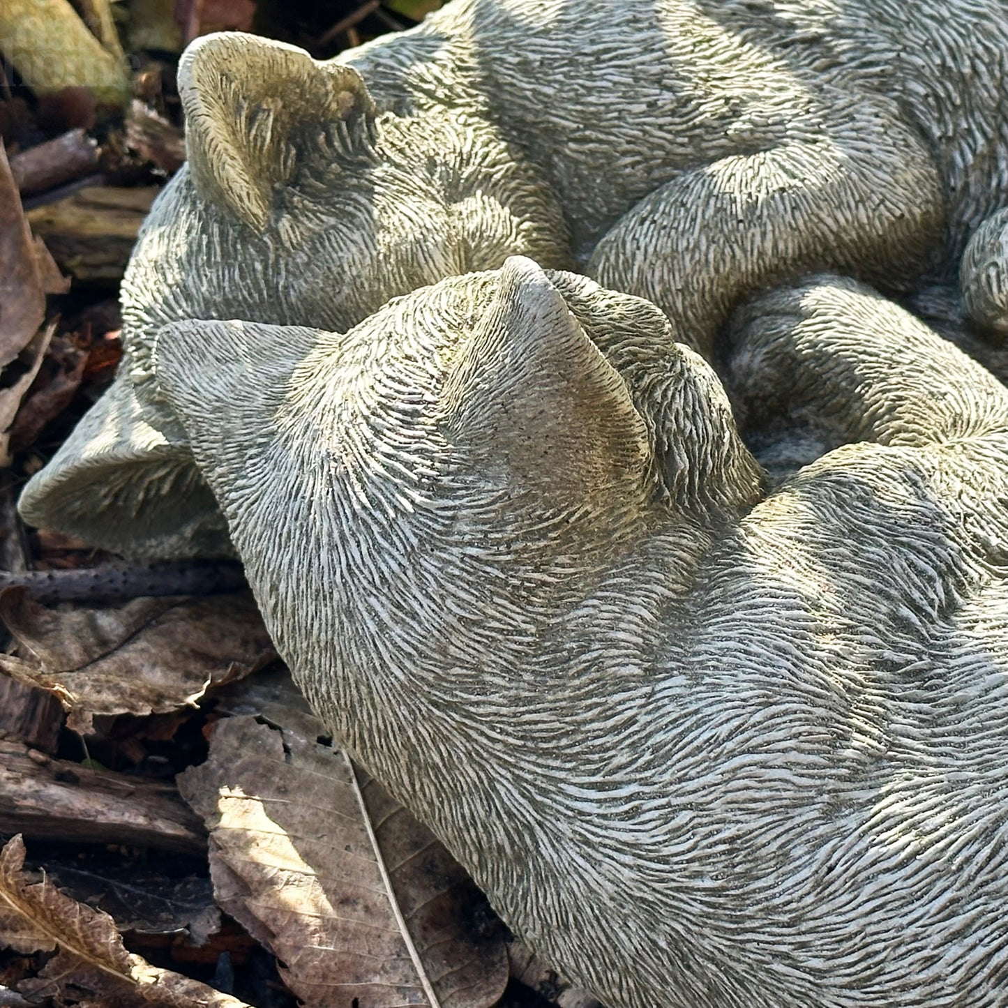 Stone Cuddling Love Cats Sculpture