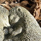 Stone Cuddling Love Hedgehogs Sculpture